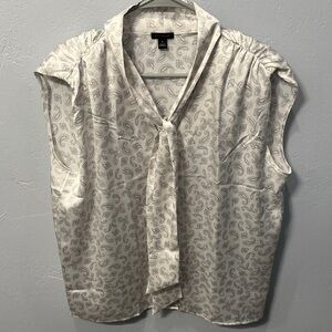 Ann Taylor Cream Paisley Top